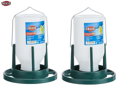 2 X TRIXIE PLASTIC HANGING BIRD BUDGIE AVIARY 1LTR FOOD FEEDER DISPENSER 5452 - Image 1 of 4