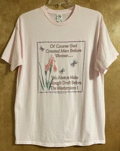 Damen Delta Pro Weight Neuheit Print T-Shirt Tee nahtlose Seiten rosa Größe XL - Bild 1 von 10