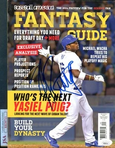 JSA Yasiel Puig Autographed Signed AUTO 2014 Baseball America Magazine TRB 788 - Picture 1 of 1