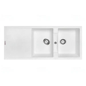 German Engineered Granite Stone Drainer Board White Overflow Kitchen Sink 1160mm - Picture 1 of 4