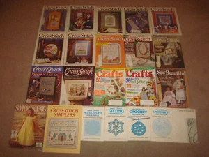 Cross Stitch Magazine LOT Book Sewing Craft Smocking Pattern Crochet Vintage 80s - Picture 1 of 11