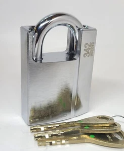 Abloy PL342 342 Sentry High Security Shrouded Padlock w/3 keys Bike lock Chains - Picture 1 of 5