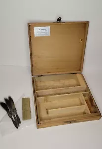 Devoe & Raynolds Artist Materials Oil Paint Dovetail Wood Box (3) Mack Brushes - Picture 1 of 18