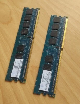 Lot Of 2 NANYA RAM: NT512T64U88A0BY-37B 512MB 1Rx8 PC2-4200U-444-12-A1 533MHz - Image 1 of 4