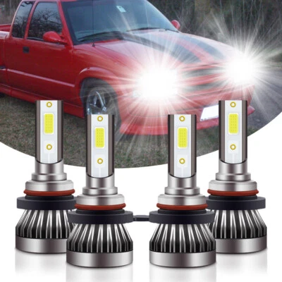 4x For Chevrolet S10 1998-2002 White LED Headlight High Low Beam Light Bulbs Kit - Image 1 of 4
