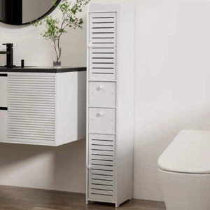 Artiss Bathroom Toilet Storage Cabinet Laundry Tallboy Cupboard Slim Corner - Picture 1 of 8