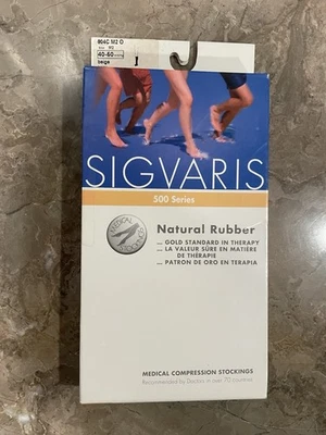 Sigvaris 504C Beige 40-50 mmHg Puntera ABIERTA Unisex Mediana O M2 Pantorrilla Foto 1 de 4