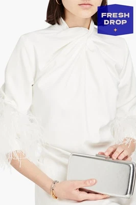 RRP€980 GIANVITO ROSSI Metallic Leather Clutch Bag Chain Strap Made in Italy - Image 1 of 4