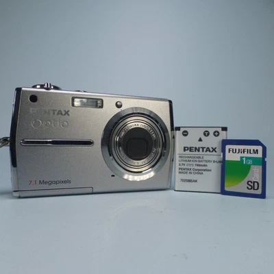 Pentax Optio T30 7.1MP Compact Digital Camera Silver Tested *Read* - Image 1 of 4