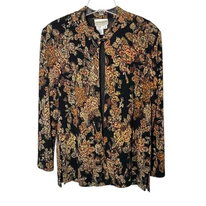 Cárdigan Coldwater Creek Frente Abierto Floral Bordado Elástico De Colección S - Imagen 1 de 16