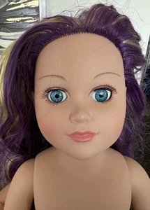 MY LIFE CITITOY 18" 2013 lila/grüne Haare blaue Schlafaugen nacktes Mädchen Puppe - Bild 1 von 5