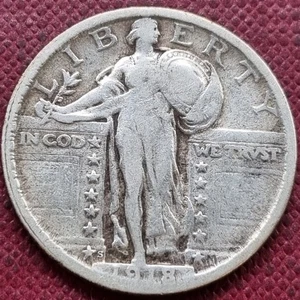 1918 S Standing Liberty Quarter 25c bessere Erhaltung #93058 - Bild 1 von 2