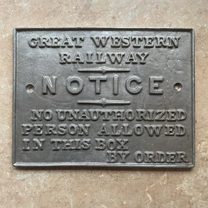 Great Western Railway Sign. Replica Of Aluminium. Mint - Picture 1 of 3