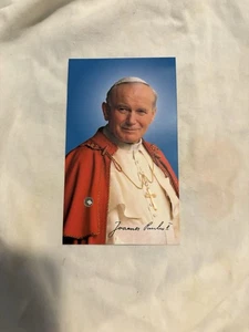 Papst Johannes Paul II. Ex Indumentis Reliquie Gebetskarte - Bild 1 von 3