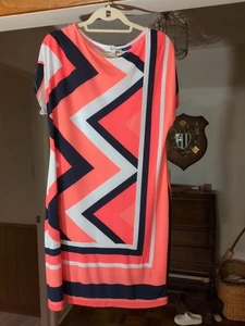 SANDRA DARREN MILTICOLOR GESTREIFTES KLEID gefüttert Größe 14  - Bild 1 von 3