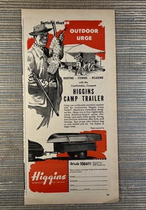 Higgins Camp Trailer Hunting Fishing New Orleans Louisiana 1946 Vintage Print Ad - Picture 1 of 1