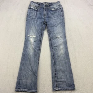 BKE Jeans Herren 30x30 Blau Aiden Bootleg Faded Whisker Ripped Holes Stretch Zip - Bild 1 von 14