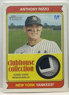 2023 Topps Heritage Anthony Rizzo Clubhouse Collection Relic Patch #1/1 SP SSP - Image 1 of 2