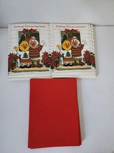 Vtg Suzy's Zoo Christmas Cards & Envelope Set 16 "Greetings From our New Home " - Picture 1 of 8