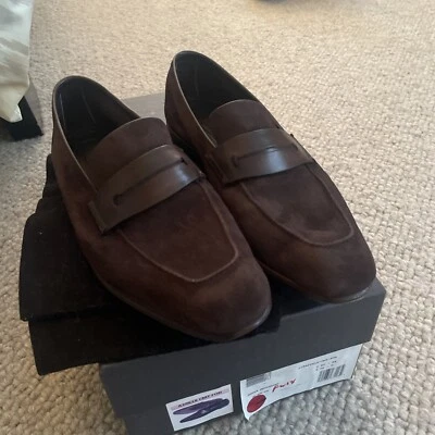 Ermenegildo Zegna L'Asola Dark Brown Flex Loafers Slippers Shoes 5 US 6 Moc - Image 1 of 4