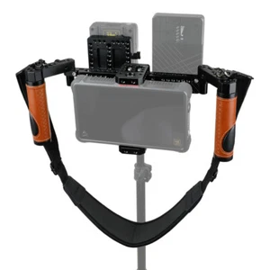 CAMVATE Camera Monitor Cage w/Leather Handle Grip & Neck Strap fr 5"& 7" Monitor - Picture 1 of 7