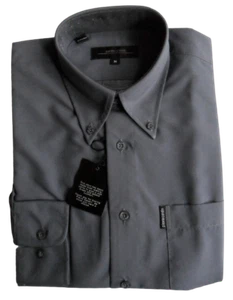 Pierre Cardin Shirt Long Sleeve with Pocket Grey Cotton Blend Men's Button Down - Picture 1 of 4