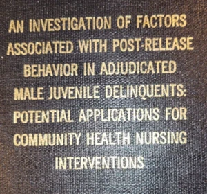 jeanine zoch nursing thesis juvenile delinqents THESIS 1980 - Picture 1 of 4
