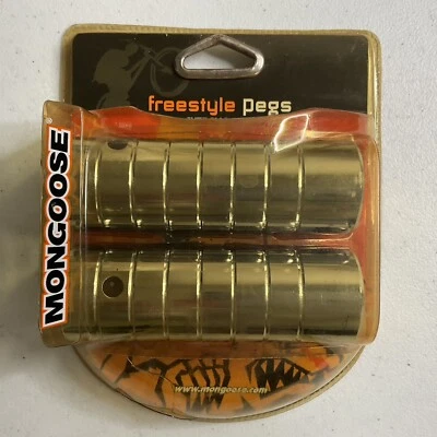 2002 MONGOOSE BMX FREESTYLE BICYCLE PEGS - Vintage Chrome - Image 1 of 4