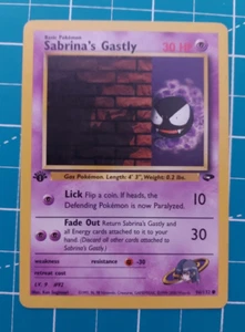 Sabrina's Gastly 96/132 Gym Heroes 1st Edition WotC 2000 Vintage Pokemon LP+ - Bild 1 von 2