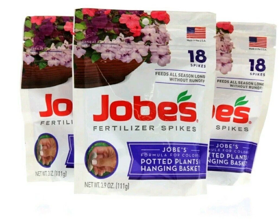 3 paquetes de picos de fertilizante para plantas en maceta y cesta colgante Jobe's  Foto 1 de 1