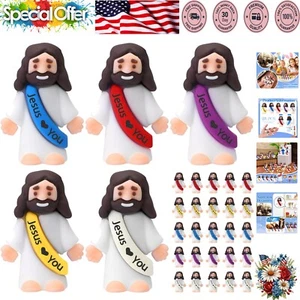 25 Colorful Mini Jesus Rubber Figures - Perfect for Easter & Religious Parties - Picture 1 of 9