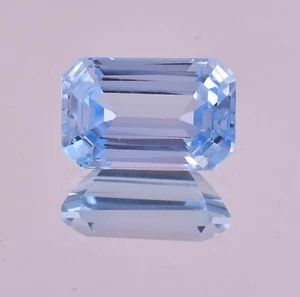 Natural Flawless Namibia Jeremejevite Emerald Cut Loose Gemstone GIT Certified - Picture 1 of 5
