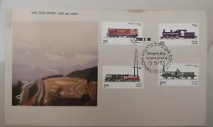 Indien 1976 Lokomotiven Züge Eisenbahnen Eisenbahn Transport gestempelt FDC - Bild 1 von 2