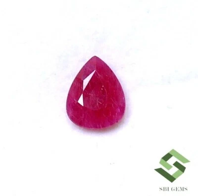 10x8 mm Certified Natural Ruby Pear Cut 2.64 CTS Mozambique Loose Gemstone - Image 1 of 4