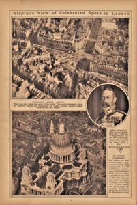 1922 Piccadilly Circus St Paul's Cathedral London Rotogravure Print Sepia Old - Picture 1 of 1