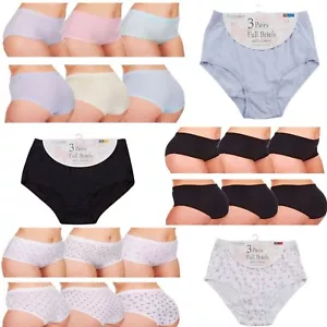Volle Slips Damen Damen 100 % Baumwolle Hose Slipper Unterwäsche alle Größen Set - Bild 1 von 23