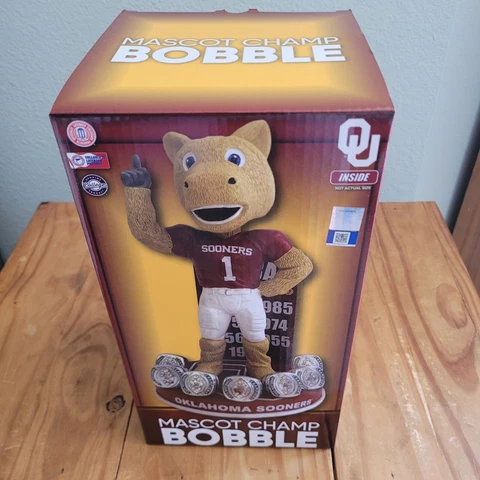 Boomer Oklahoma Sooners Mascot Football National Champions Bobblehead NEW Cover