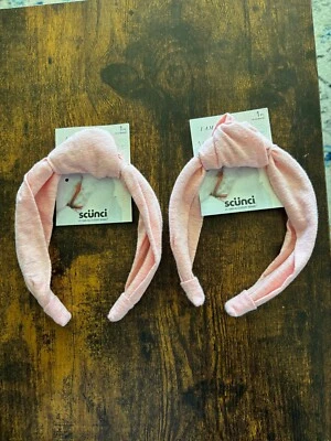 Lot of 2 Scunci I Am Recycled Planet Earth-Friendly Soft Knot Headband Pink NEW - Image 1 of 2