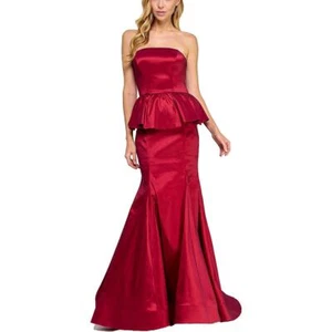 B. Darlin Womens Satin Strapless Formal Evening Dress Gown Juniors BHFO 3778 - Picture 1 of 2