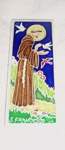 Amazing Vintage Italian HandMade Decorative Wall Tile Luciano St Francis Assisi - Picture 1 of 2