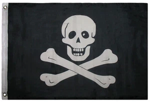 2x3 Jolly Roger Pirate No Patch Skull and Bones 2'x3' Premium Polyester Flag - Picture 1 of 1