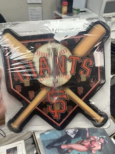 San Francisco Giants Baseball Clock 12x12 Wood, Bats and Plate Clock - Picture 1 of 2
