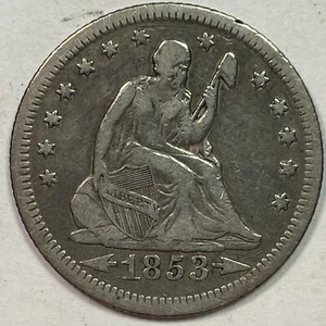 1853-O Seated Liberty Quarter Choice Fine F+/VF Coin #20239 - Picture 1 of 3
