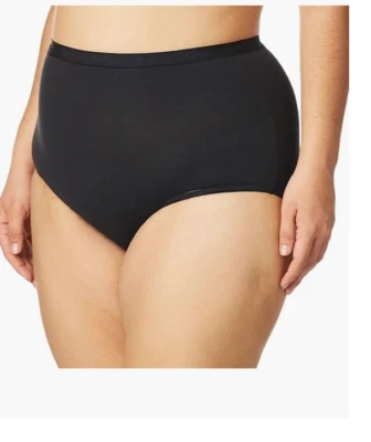 Bali Cut-fit Stretch Brief, Women’s Cotton Underwear, Black Size 3XL 00859 - Image 1 of 2