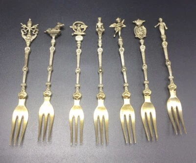 Antique Continental 800 Silver Set Of 7 Figural Forks - Image 1 of 4