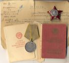 Soviet order banner Medal Courage Bravery Red star Document meteorologist (2243)