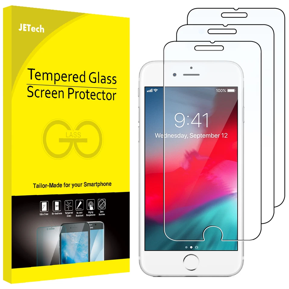 JETech Screen Protector for iPhone 7 Tempered Glass 3-pack
