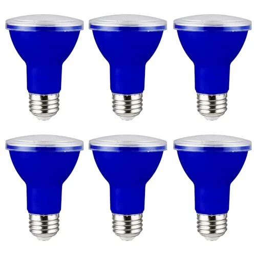 PAR20 Blue LED Floodlight Bulb - Non-Dimmable Recessed Light Bulb, 3W, E26 - Image 1 of 1