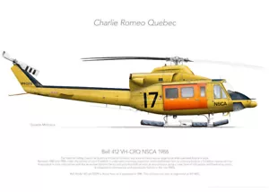 Bell 412 VH-CRQ NSCA 1986 - A3+ Profile Print - Picture 1 of 4