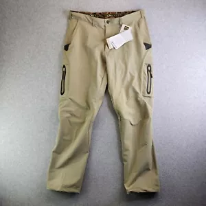 Drake Pants Mens 38 Beige Tech Fishing Cargo Hiking Camping Waterfowl Tracking - Picture 1 of 16
